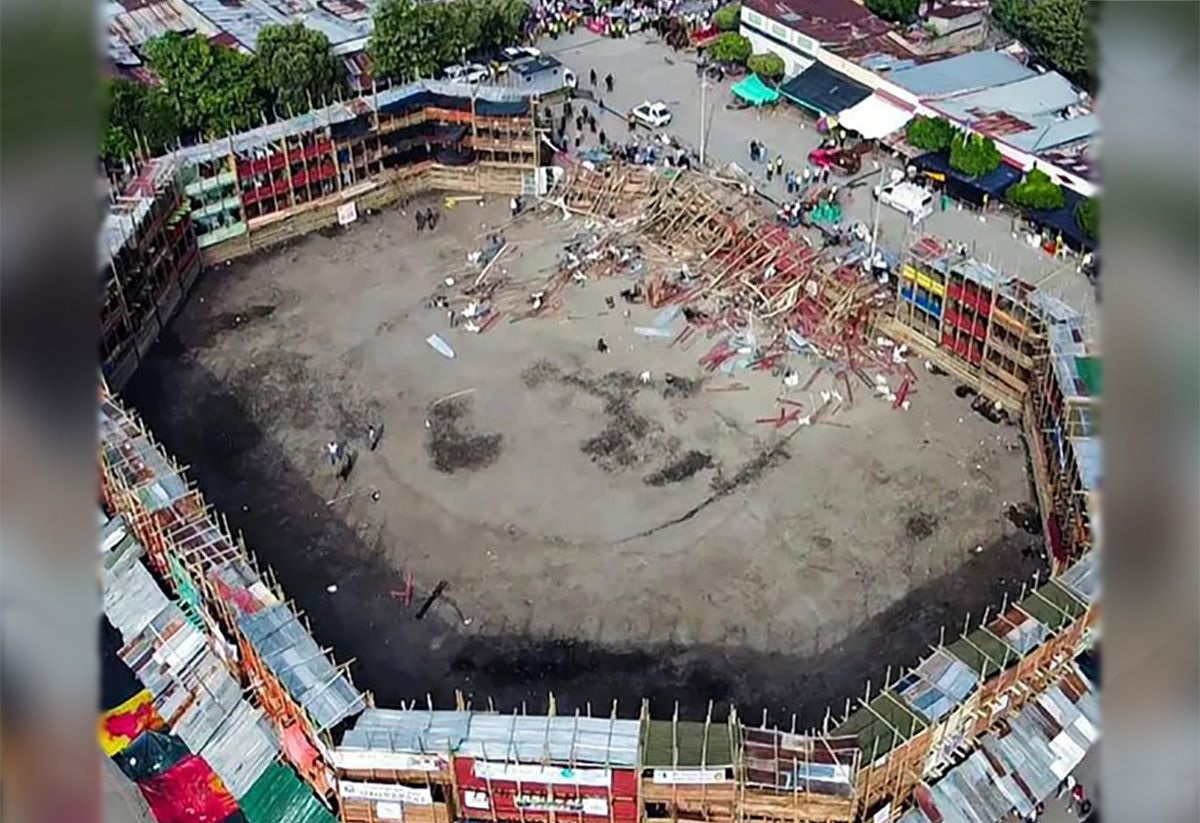 Se desploma palco de una plaza de toros en Colombia; al menos cuatro muertos