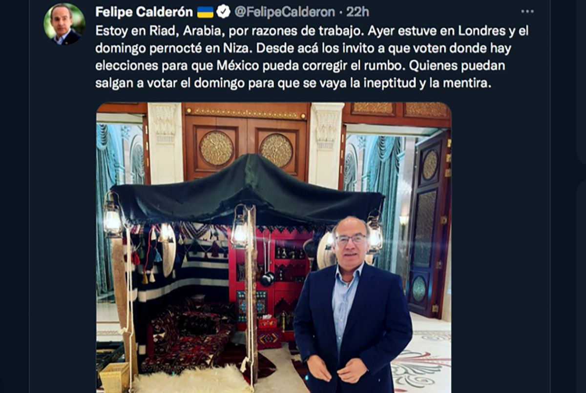 ▶ El ex presidente Felipe Calderón llama a votar “para que se vaya la ineptitud”