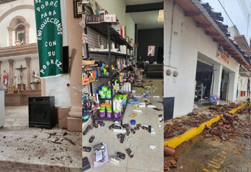 Terremoto de 7.4 deja daños en templos, casas y negocios en Coalcomán y Morelia