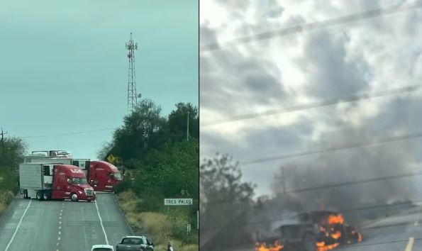 Civiles armados y elementos de la Guardia Estatal se enfrentan en carretera de Tamaulipas; reportan bloqueos y robo de una patrulla