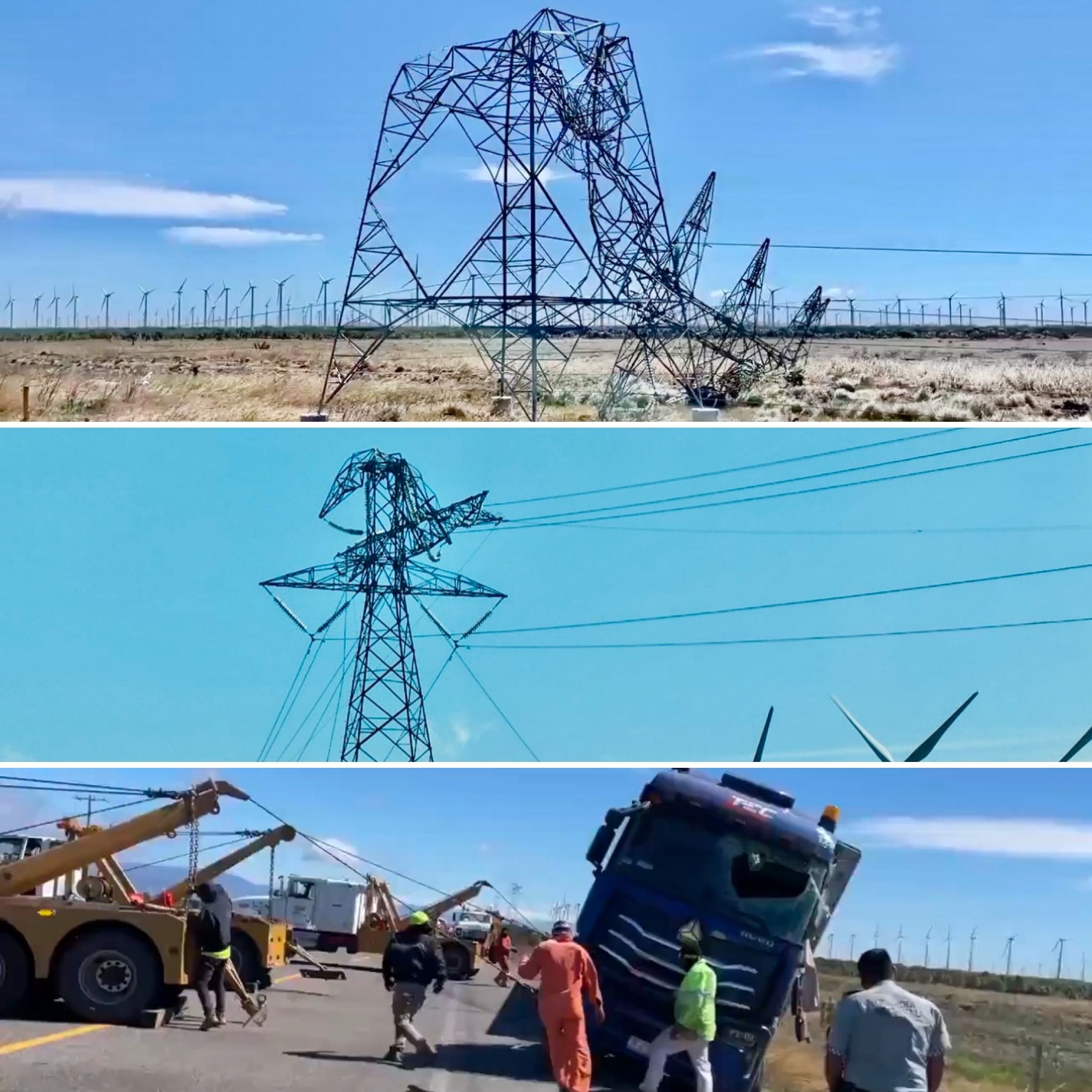 Fuertes vientos por frente frío número 24 derriba postes y torres de la CFE en el Istmo de Tehuantepec Fuertes vientos por frente frío número 24 derriba postes y torres de la CFE en el Istmo de Tehuantepec