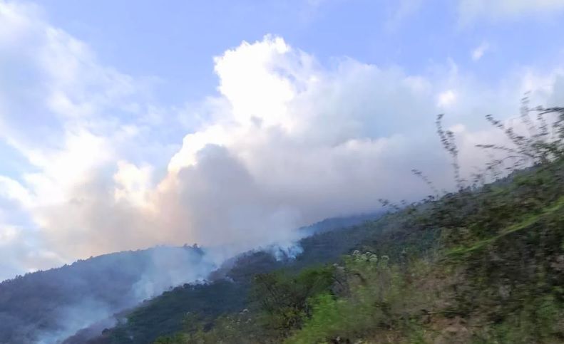 Reportan incendio en Yosoyuxi Copala, en la Mixteca de Oaxaca; pobladores piden auxilio