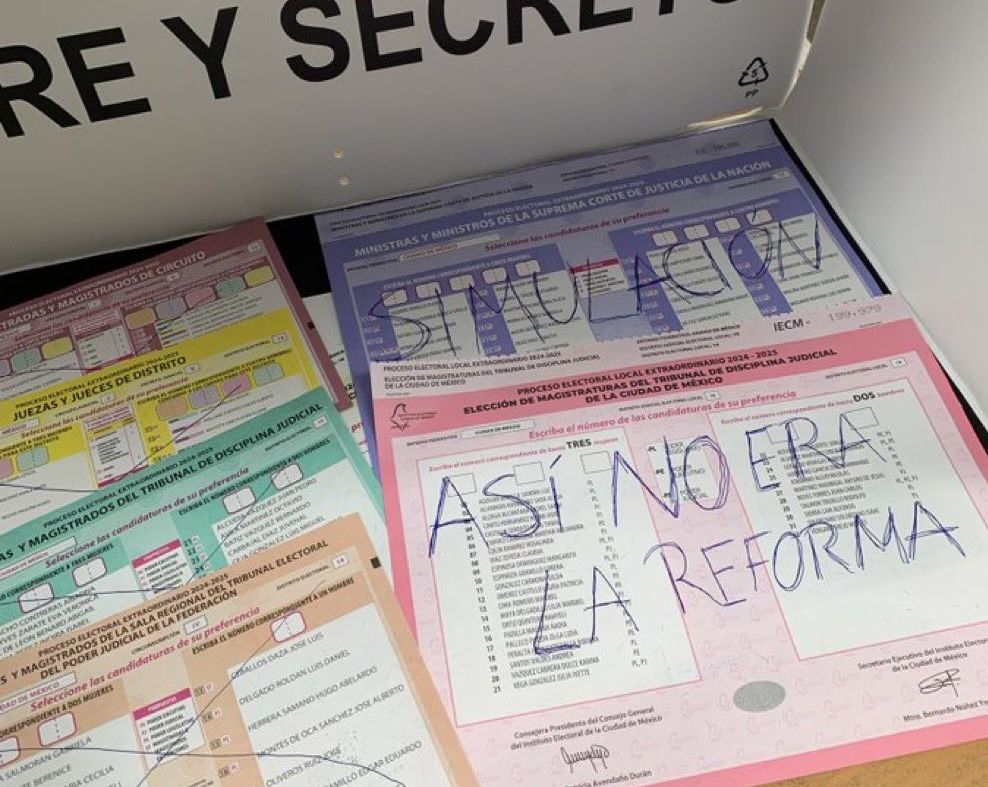 Fracaso histórico, acusan analistas y críticos; baja participación y alta anulación de votos en la elección judicial