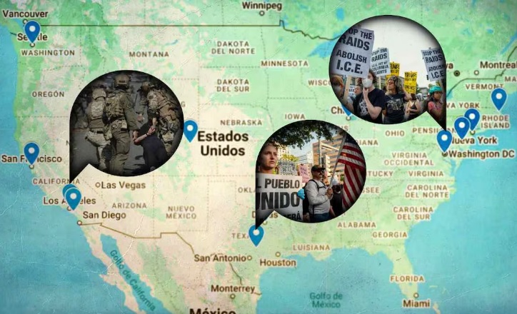Los Ángeles fue solo el inicio, le siguieron NY, Washington D.C. y más; así el mapa de protestas contra redadas migratorias en EU