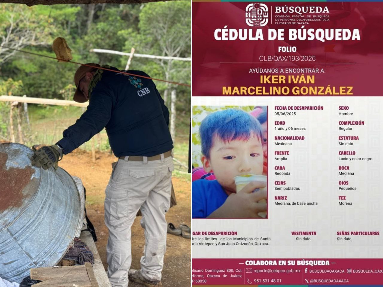 Intensifican búsqueda de Iker Iván en la Sierra Mixe con apoyo de binomio canino, Oaxaca