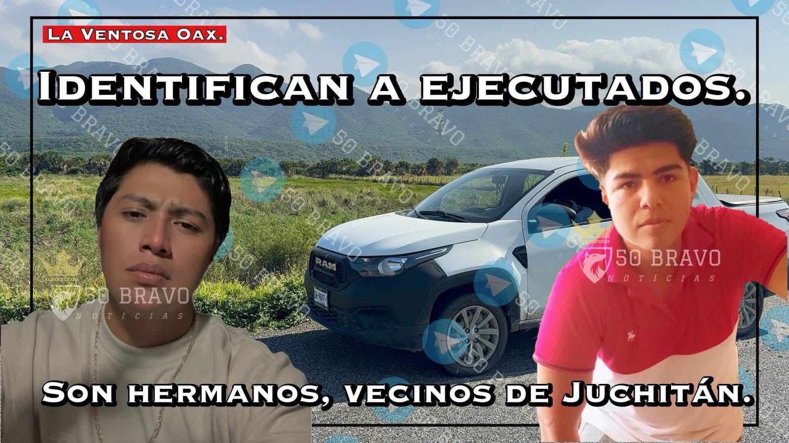 Ejecutan a dos hermanos en carretera La Ventosa–Juchitán: fue un ataque directo; van cinco hechos similares en menos de 72 horas Ejecutan a dos hermanos en carretera La Ventosa–Juchitán: fue un ataque directo; van cinco hechos similares en menos de 72 horas