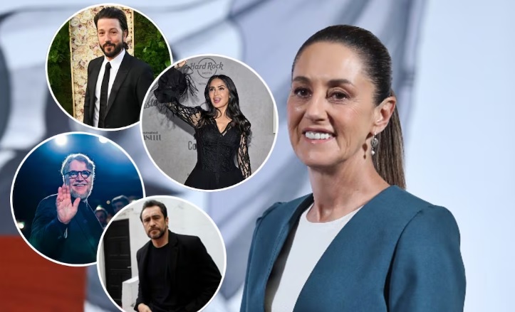 Sheinbaum reconoce a Salma Hayek, Diego Luna y Guillermo del Toro por cercanía con migrantes en EU; su alcance es muy importante