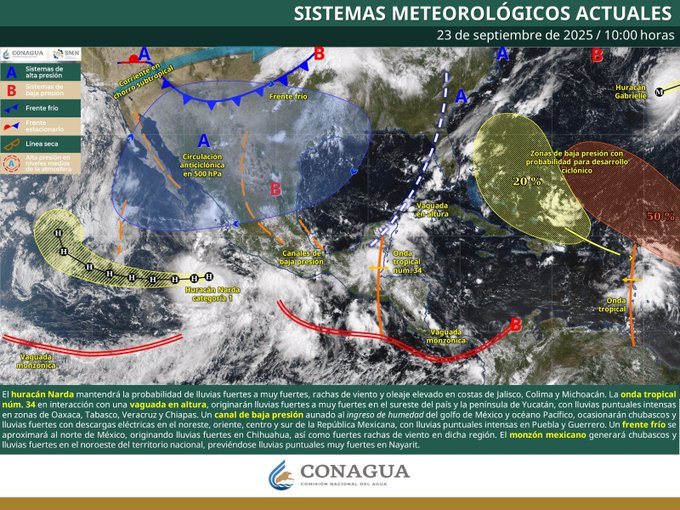 Ciclón Narda azota #Oaxaca: lluvias intensas, inundaciones, deslaves y una muerte, reporta Protección Civil