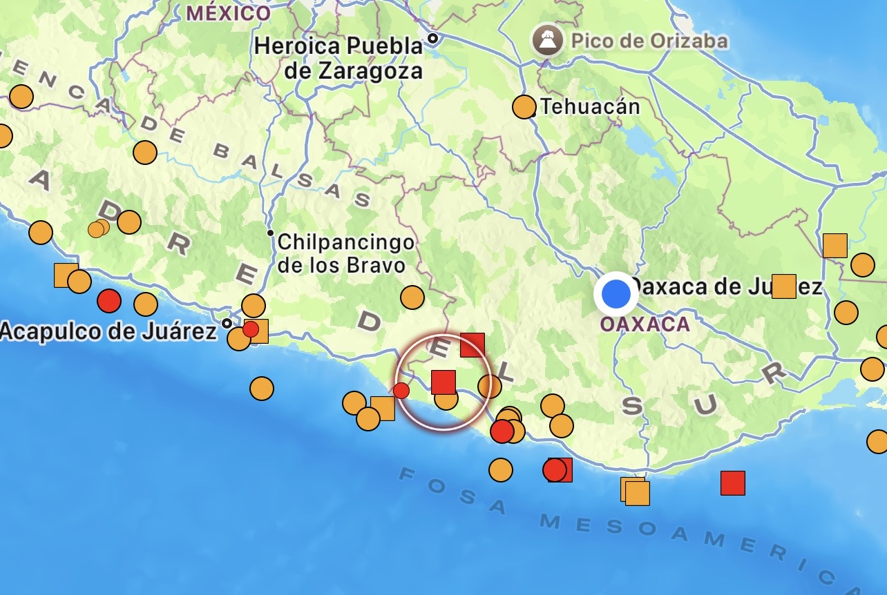 Sismo de magnitud 4.8 remece a #Oaxaca al sur de Pinotepa Nacional este miércoles 19 de noviembre