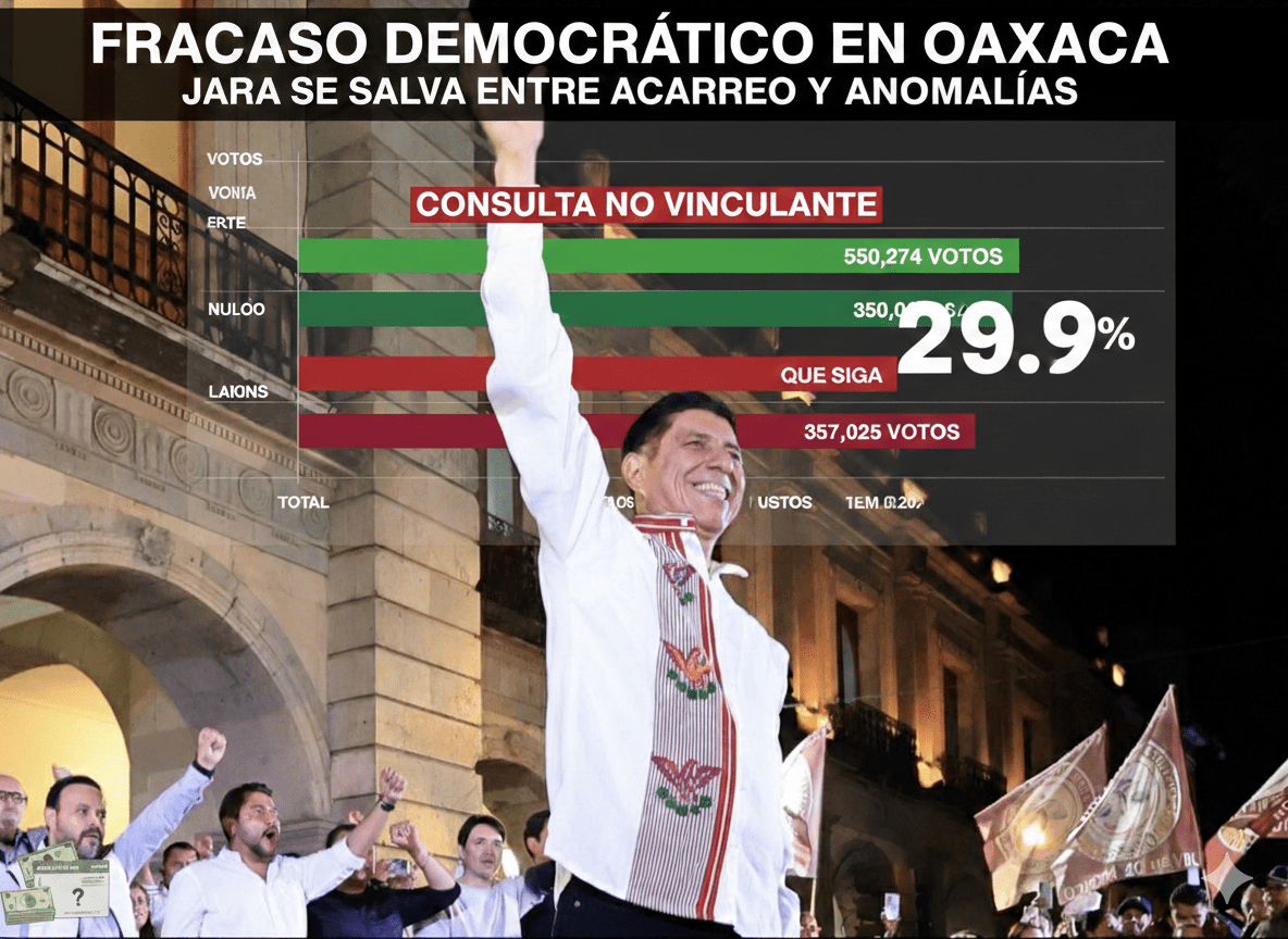 Confirma IEEPCO descalabro de Morena en #Oaxaca: Salomón retiene cargo entre acarreo y rechazo histórico Confirma IEEPCO descalabro de Morena en #Oaxaca: Salomón retiene cargo entre acarreo y rechazo histórico