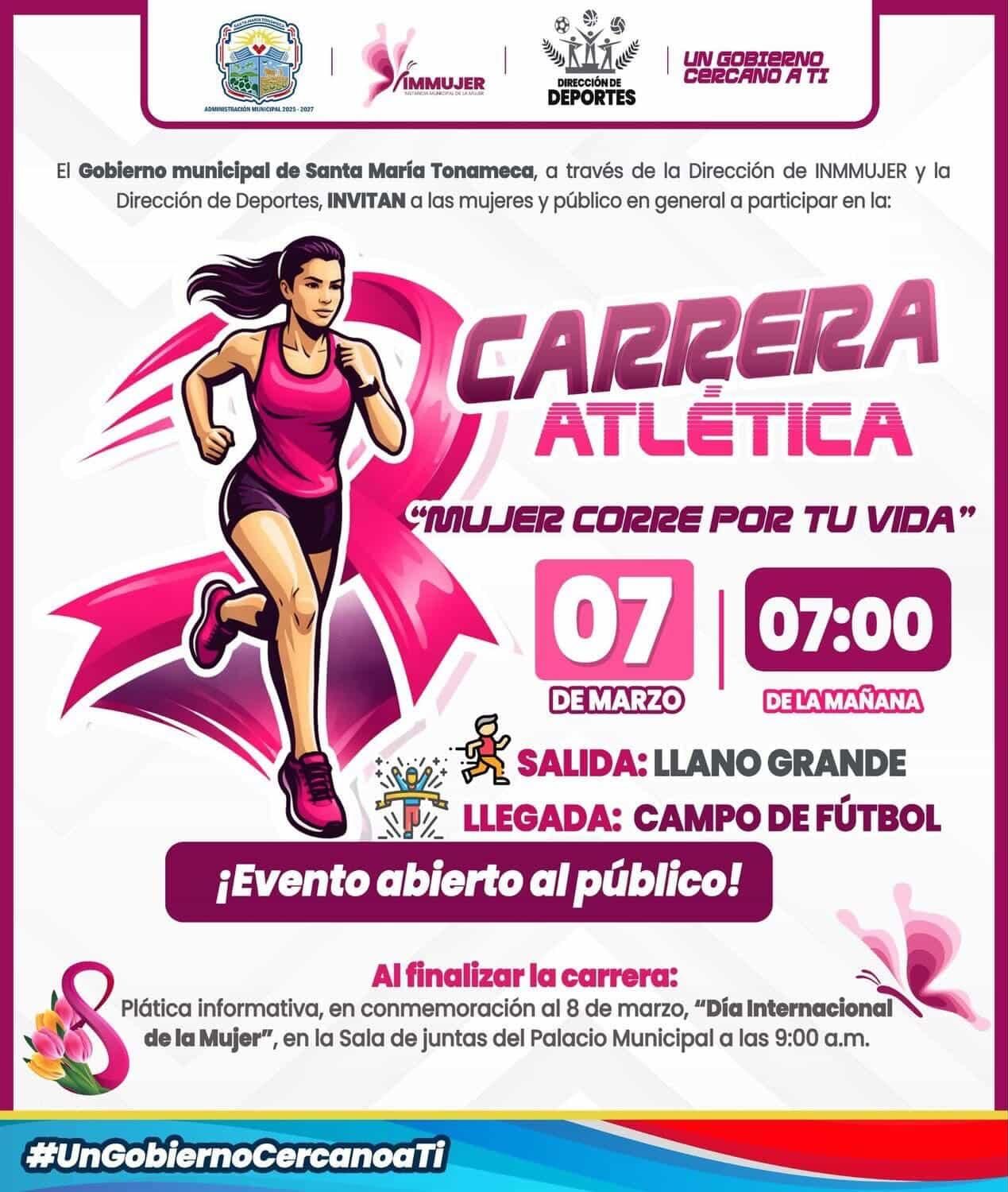 Santa María Tonameca se disculpa por nombre insensible de carrera en Día de la Mujer Santa María Tonameca se disculpa por nombre insensible de carrera en Día de la Mujer