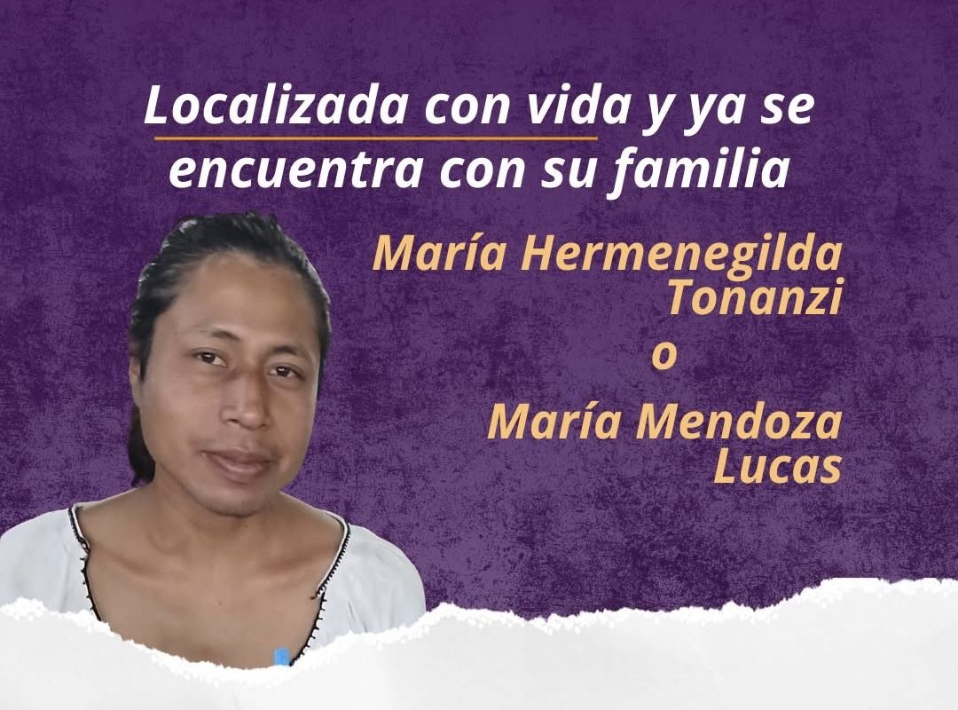 Activista trans María Mendoza Lucas reaparece con vida tras más de seis meses desaparecida; la localizaron en Puebla Activista trans María Mendoza Lucas reaparece con vida tras más de seis meses desaparecida; la localizaron en Puebla