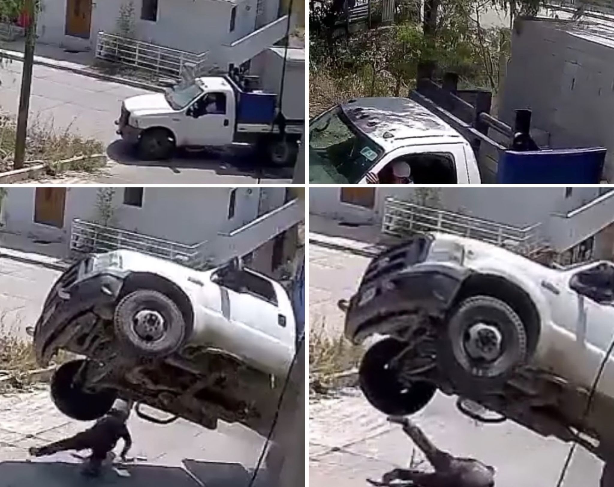 Camioneta con tabiques vuelca en pendiente de Huajuapan, Oaxaca; copiloto queda atrapado bajo la unidad