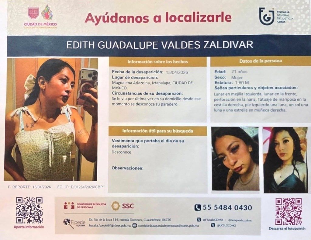Inacción y corrupción oficial en #CDMX facilitan red de trata tras feminicidio de Edith Guadalupe Valdés