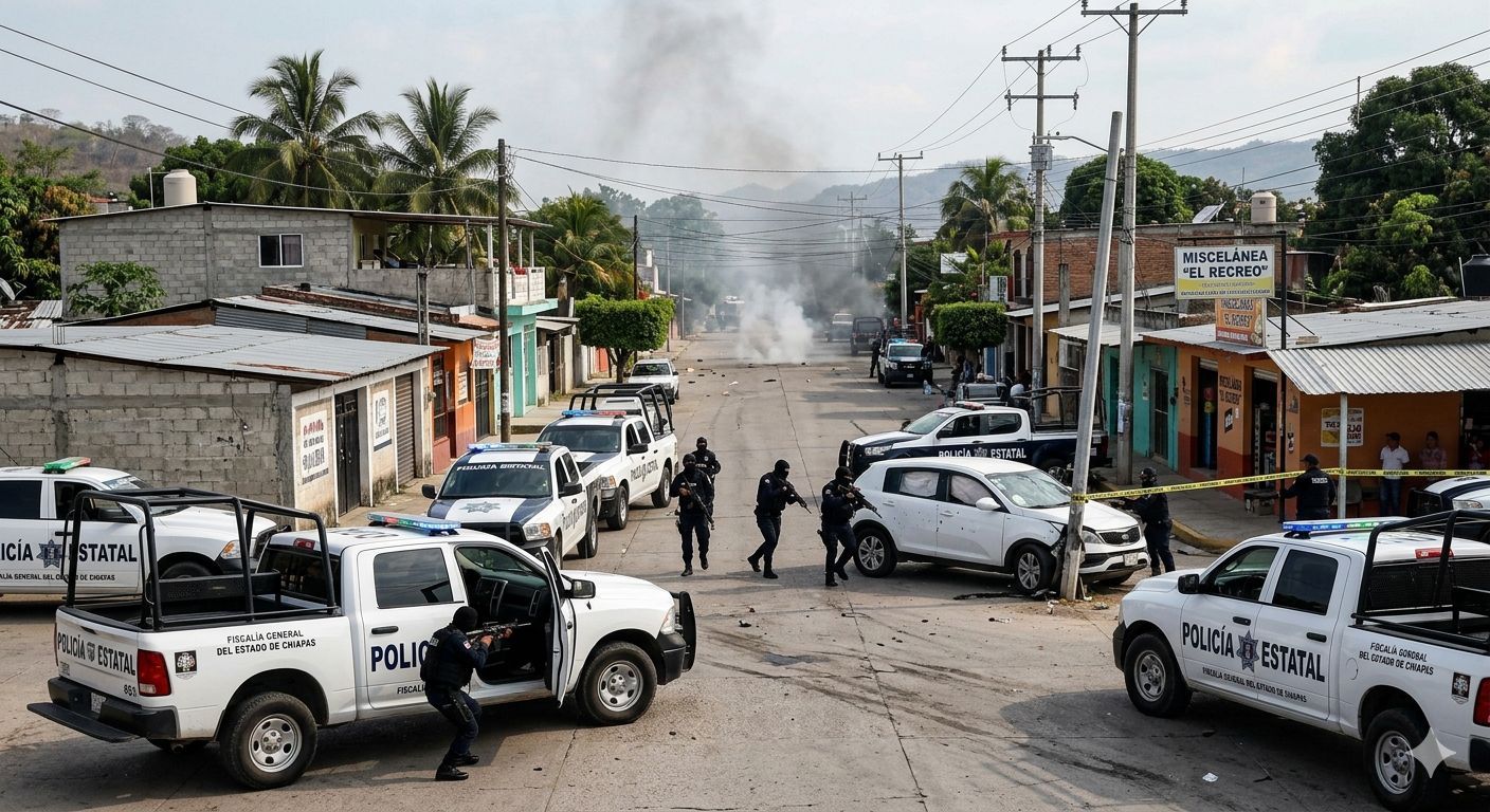 Operativo de seguridad en la colonia Xamaipak de Tuxtla Gutiérrez, #Chiapas, deja dos agresores abatidos y decomiso de armamento pesado