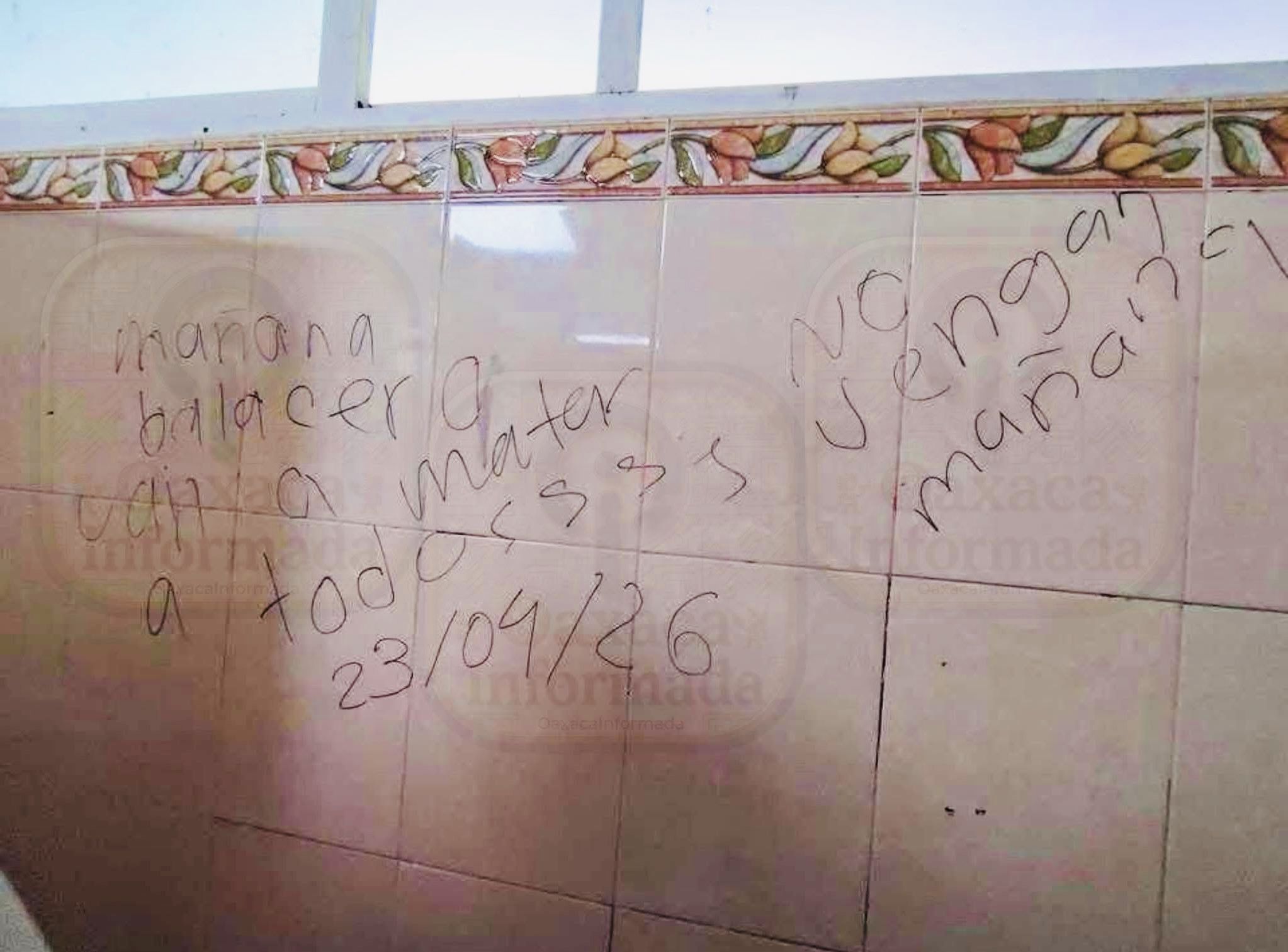 Hallan nueva amenaza en Cobao Pueblo Nuevo, en #Oaxaca; autoridades educativas aún no denuncian ante Fiscalía estatal