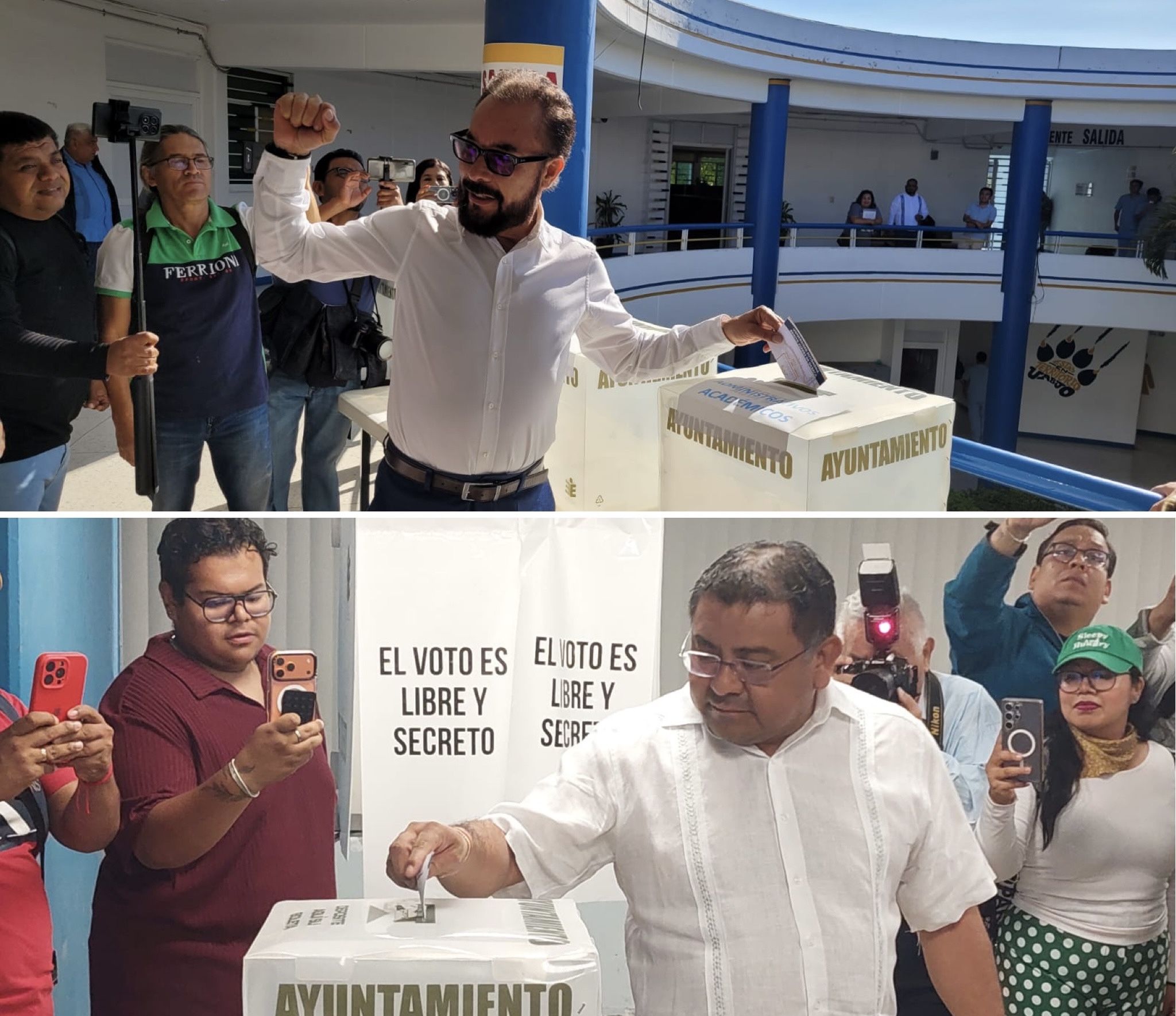 Oaxaca: candidatos a rector de la UABJO emiten su voto y llaman a la comunidad universitaria a la participación pacífica