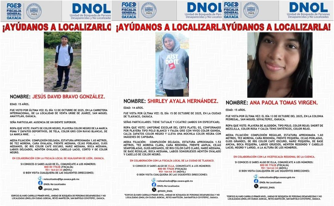 Alerta ciudadana: #Oaxaca registra más de ocho desapariciones de mujeres y niñas cada semana en 2026