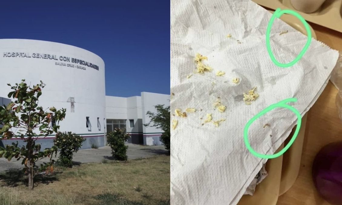 Denuncian alimentos contaminados con gusanos que dan a pacientes del hospital IMSS-Bienestar de Salina Cruz Denuncian alimentos contaminados con gusanos que dan a pacientes del hospital IMSS-Bienestar de Salina Cruz