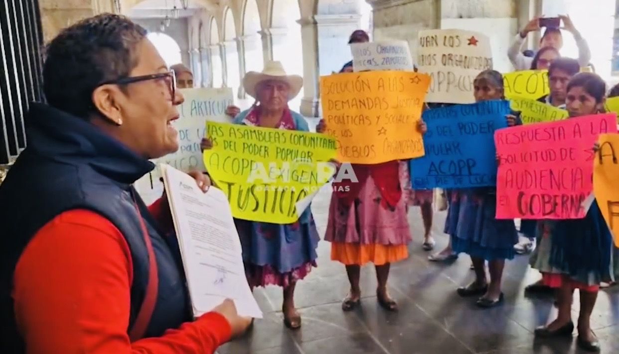 Campesinos de ACOPP cierran acceso a Palacio de Gobierno de Oaxaca y exigen mesa de trabajo