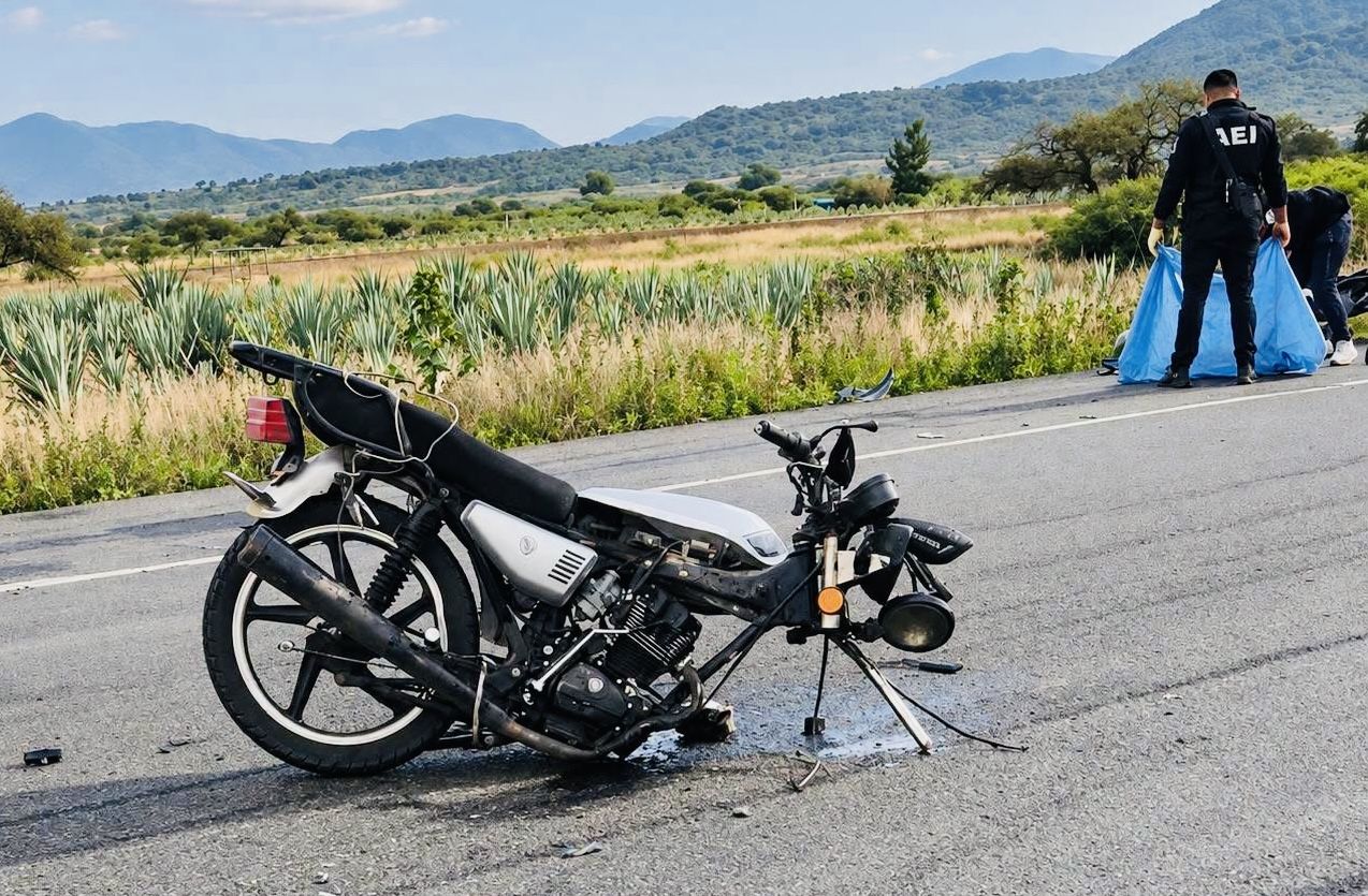 Fallece motociclista tras choque frontal en carretera federal 190 rumbo a Tlacolula de Matamoros, Oaxaca Fallece motociclista tras choque frontal en carretera federal 190 rumbo a Tlacolula de Matamoros, Oaxaca