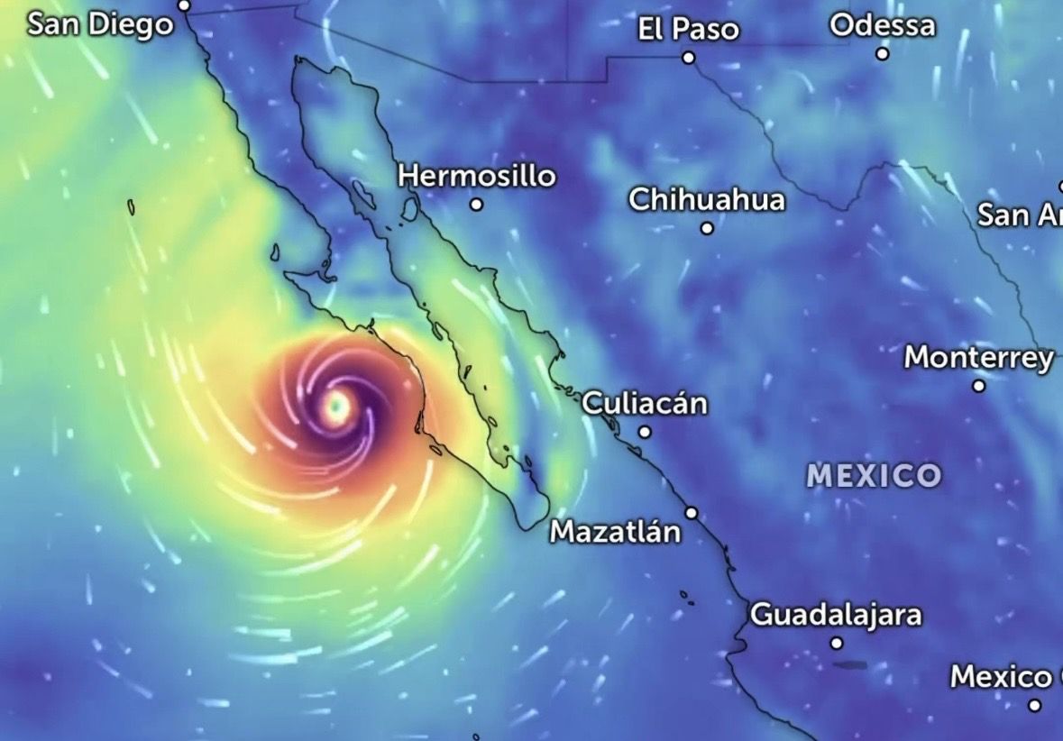 Huracán Polo golpeará Baja California a principios de la próxima semana pero como categoría uno, pronostican