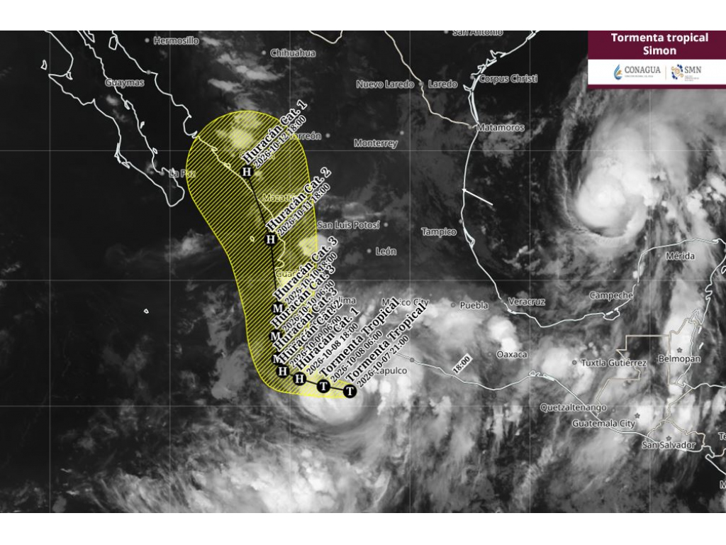 La tormenta tropical Simón sigue frente a Michoacán y provoca lluvias torrenciales en Oaxaca y Guerrero La tormenta tropical Simón sigue frente a Michoacán y provoca lluvias torrenciales en Oaxaca y Guerrero
