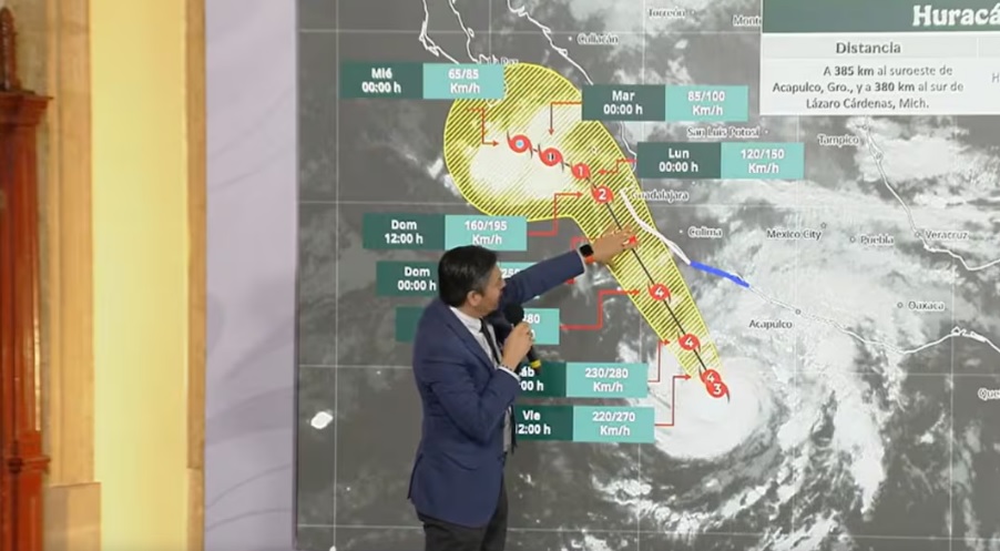 Servicio Meteorológico alerta por huracán «Trudy» que interactúa con frente frío; prevé que se intensifique a categoría 4